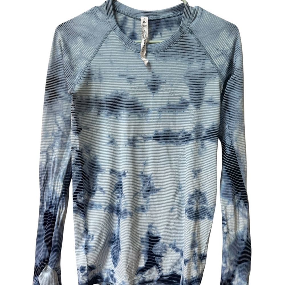 Lululemon blue Swiftly Tech Tie-Dye Long Sleeve Shirt